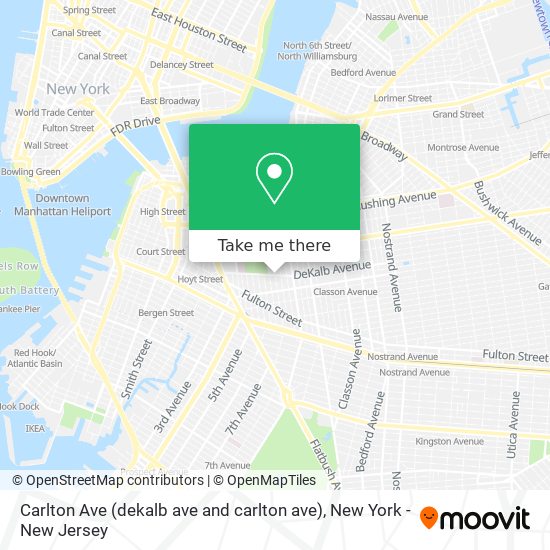 Carlton Ave (dekalb ave and carlton ave) map