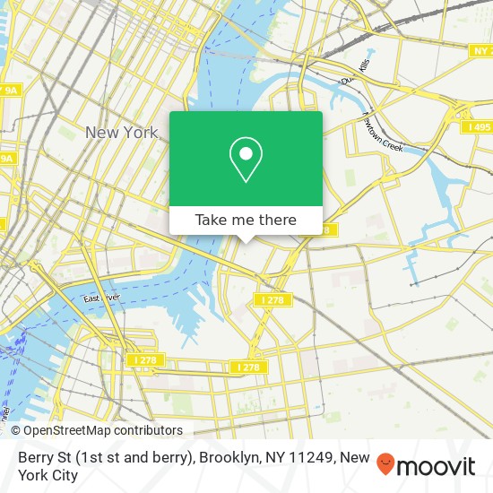 Mapa de Berry St (1st st and berry), Brooklyn, NY 11249