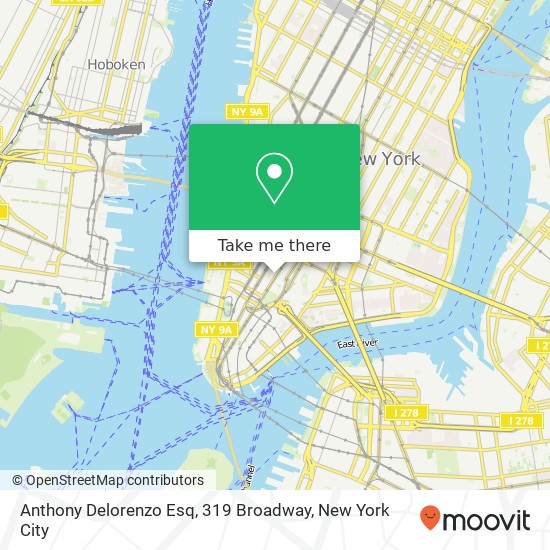 Mapa de Anthony Delorenzo Esq, 319 Broadway