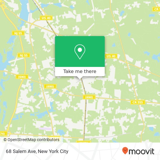 Mapa de 68 Salem Ave, Newfield, NJ 08344