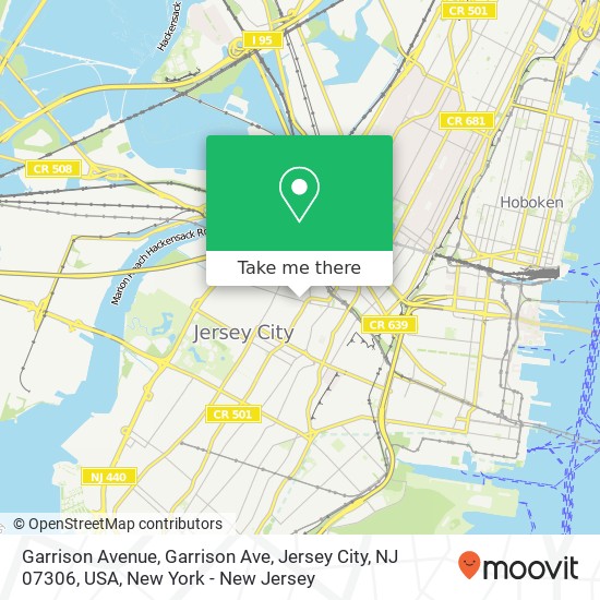 Garrison Avenue, Garrison Ave, Jersey City, NJ 07306, USA map