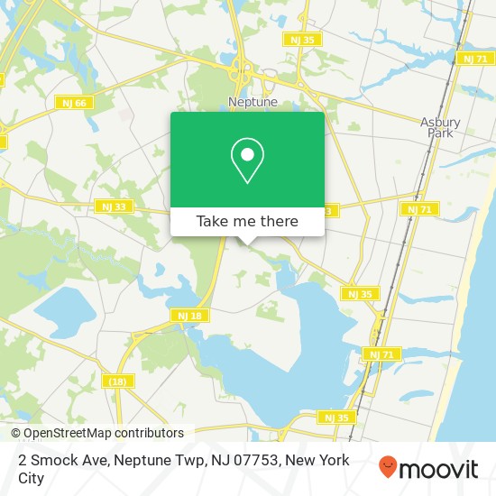 Mapa de 2 Smock Ave, Neptune Twp, NJ 07753