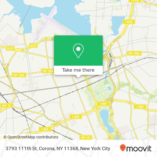 Mapa de 3793 111th St, Corona, NY 11368