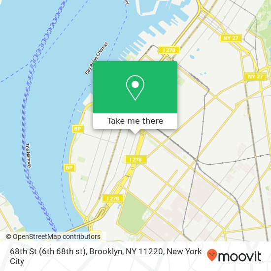Mapa de 68th St (6th 68th st), Brooklyn, NY 11220