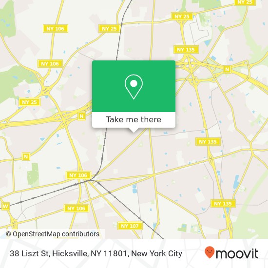 Mapa de 38 Liszt St, Hicksville, NY 11801