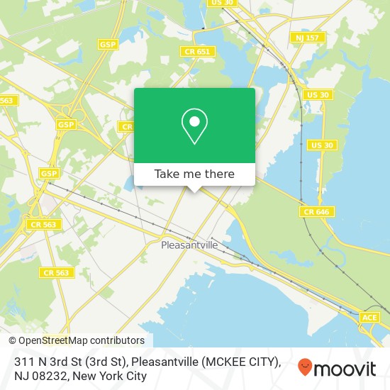 Mapa de 311 N 3rd St (3rd St), Pleasantville (MCKEE CITY), NJ 08232