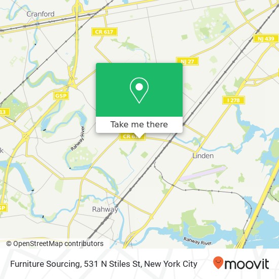 Mapa de Furniture Sourcing, 531 N Stiles St
