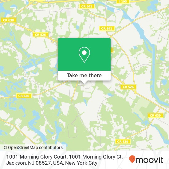 1001 Morning Glory Court, 1001 Morning Glory Ct, Jackson, NJ 08527, USA map
