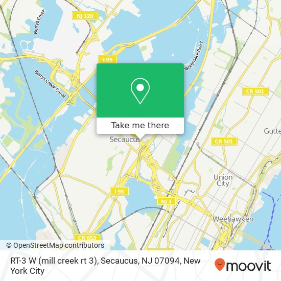 Mapa de RT-3 W (mill creek rt 3), Secaucus, NJ 07094
