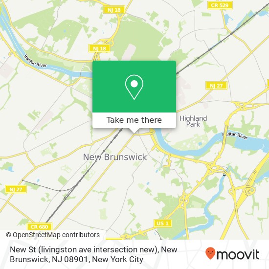 Mapa de New St (livingston ave intersection new), New Brunswick, NJ 08901