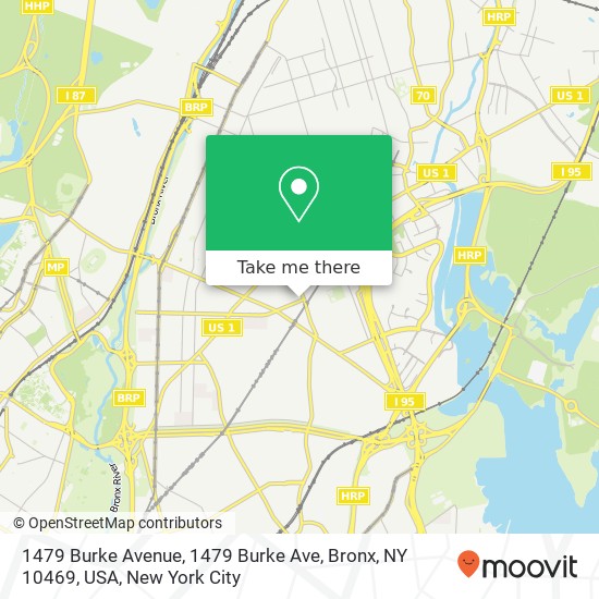 1479 Burke Avenue, 1479 Burke Ave, Bronx, NY 10469, USA map