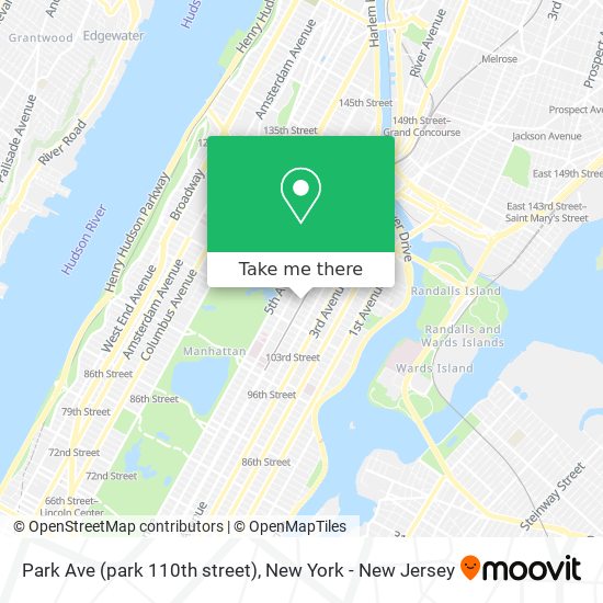Mapa de Park Ave (park 110th street)
