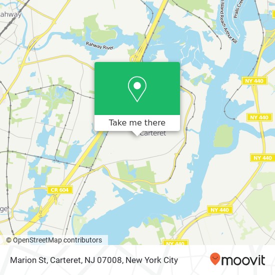 Mapa de Marion St, Carteret, NJ 07008