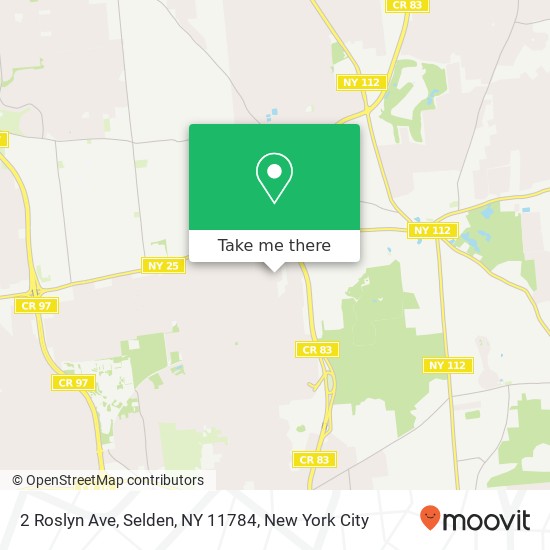 Mapa de 2 Roslyn Ave, Selden, NY 11784