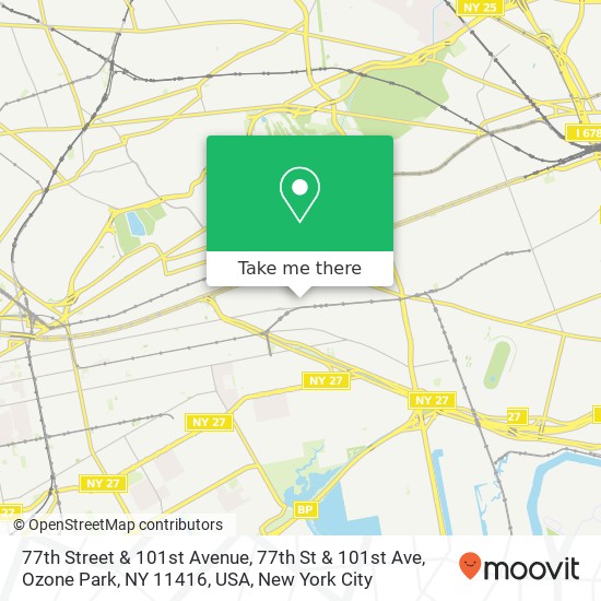 77th Street & 101st Avenue, 77th St & 101st Ave, Ozone Park, NY 11416, USA map