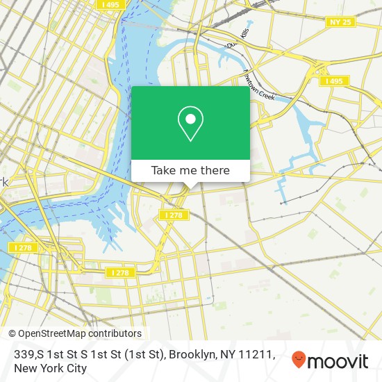 Mapa de 339,S 1st St S 1st St (1st St), Brooklyn, NY 11211
