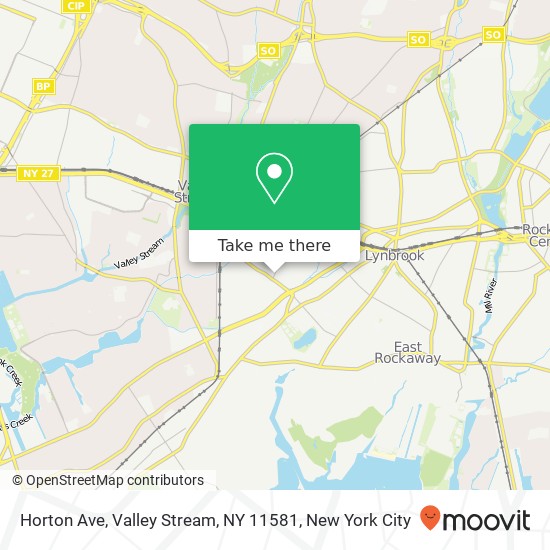 Mapa de Horton Ave, Valley Stream, NY 11581