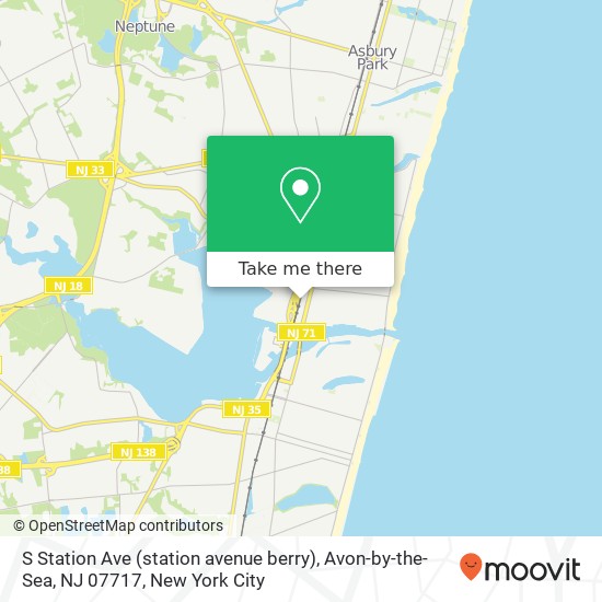 Mapa de S Station Ave (station avenue berry), Avon-by-the-Sea, NJ 07717