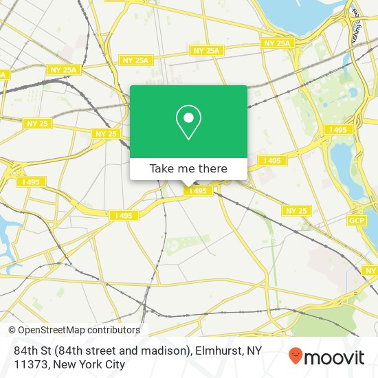 84th St (84th street and madison), Elmhurst, NY 11373 map
