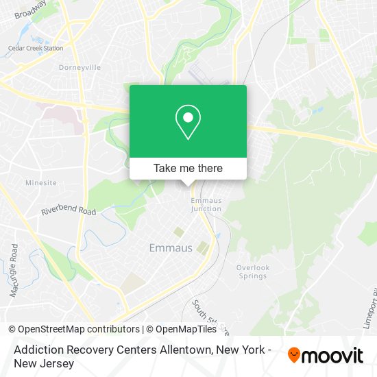 Addiction Recovery Centers Allentown map