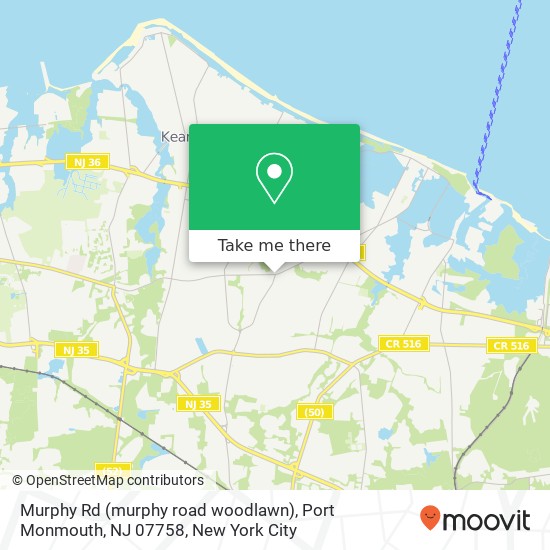 Mapa de Murphy Rd (murphy road woodlawn), Port Monmouth, NJ 07758