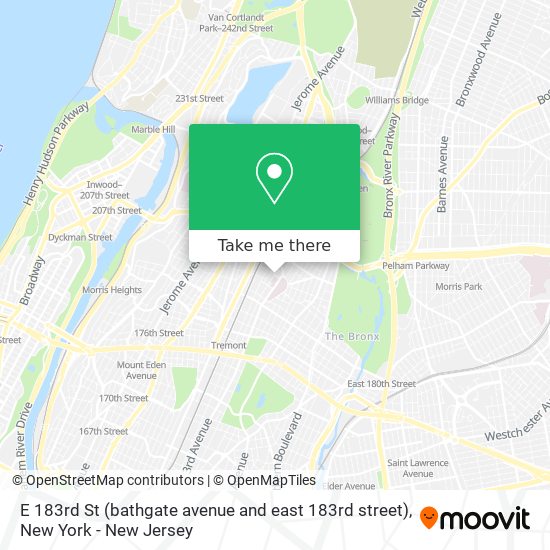 E 183rd St (bathgate avenue and east 183rd street) map