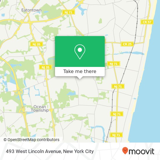 Mapa de 493 West Lincoln Avenue, 493 W Lincoln Ave, Avon-By-The-Sea, NJ 07717, USA
