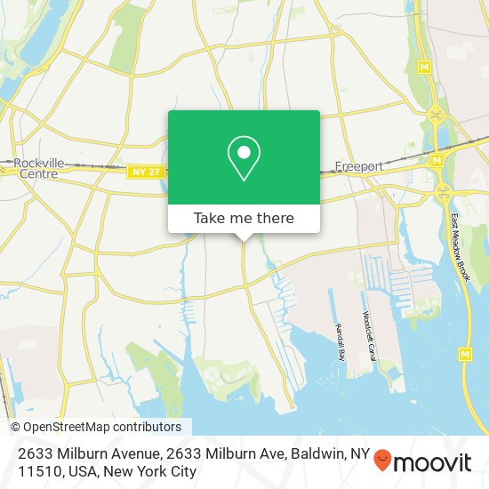 Mapa de 2633 Milburn Avenue, 2633 Milburn Ave, Baldwin, NY 11510, USA