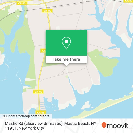 Mapa de Mastic Rd (clearview dr mastic), Mastic Beach, NY 11951