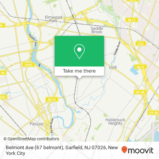 Belmont Ave (67 belmont), Garfield, NJ 07026 map