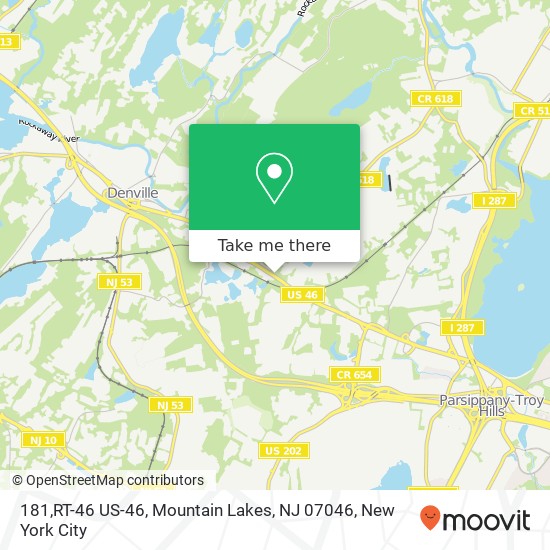 Mapa de 181,RT-46 US-46, Mountain Lakes, NJ 07046