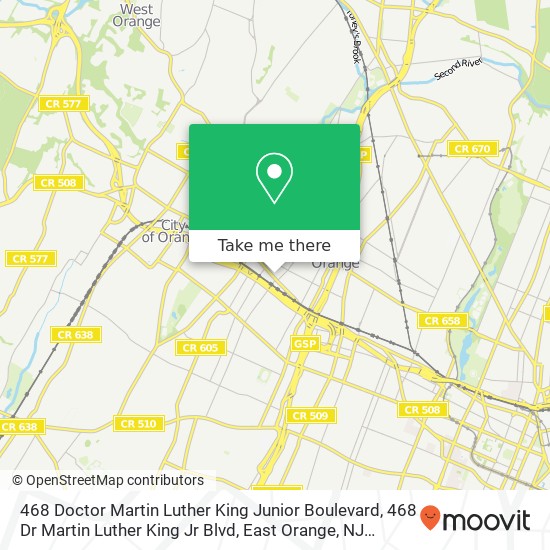 468 Doctor Martin Luther King Junior Boulevard, 468 Dr Martin Luther King Jr Blvd, East Orange, NJ 07018, USA map