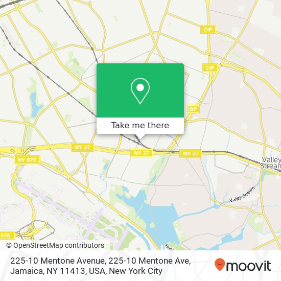 Mapa de 225-10 Mentone Avenue, 225-10 Mentone Ave, Jamaica, NY 11413, USA