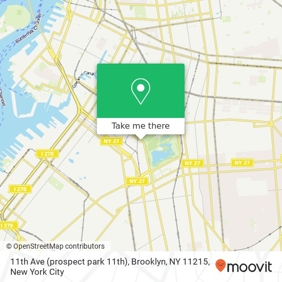 Mapa de 11th Ave (prospect park 11th), Brooklyn, NY 11215