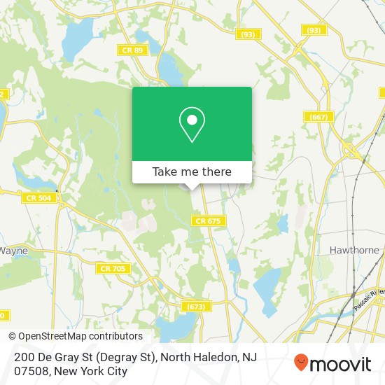 Mapa de 200 De Gray St (Degray St), North Haledon, NJ 07508