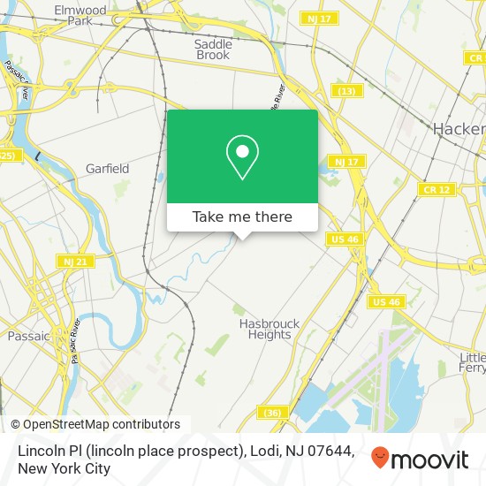 Lincoln Pl (lincoln place prospect), Lodi, NJ 07644 map