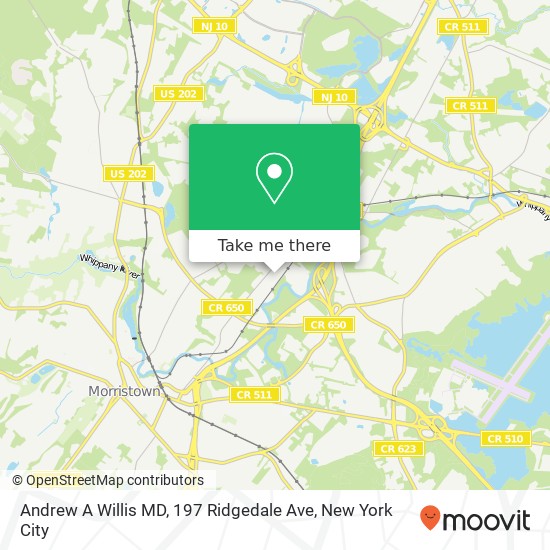 Mapa de Andrew A Willis MD, 197 Ridgedale Ave