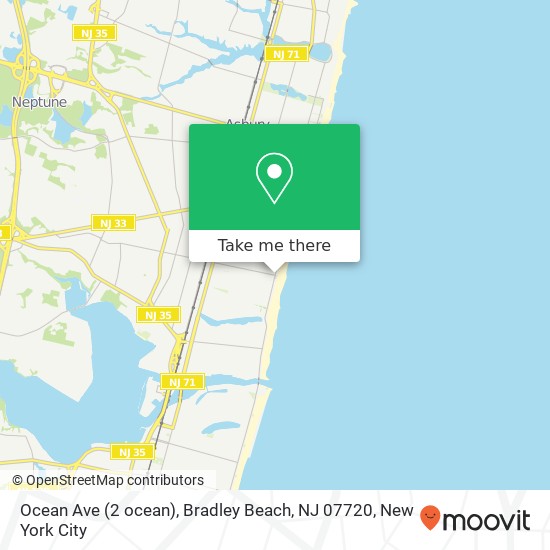 Mapa de Ocean Ave (2 ocean), Bradley Beach, NJ 07720