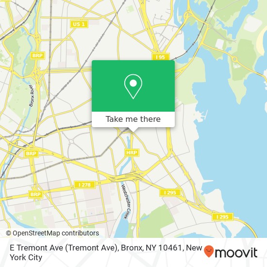 Mapa de E Tremont Ave (Tremont Ave), Bronx, NY 10461