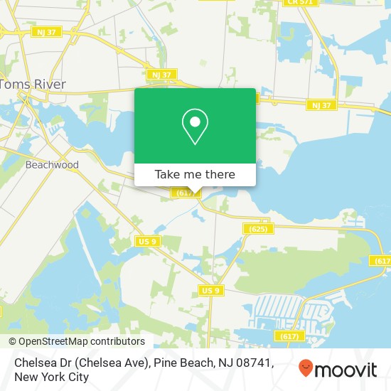 Mapa de Chelsea Dr (Chelsea Ave), Pine Beach, NJ 08741