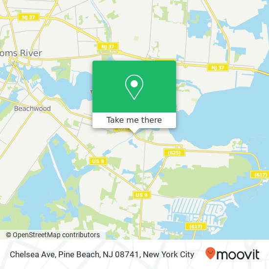 Mapa de Chelsea Ave, Pine Beach, NJ 08741