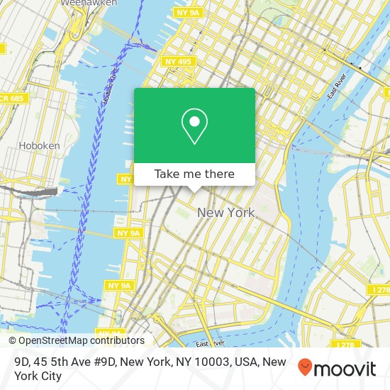 Mapa de 9D, 45 5th Ave #9D, New York, NY 10003, USA