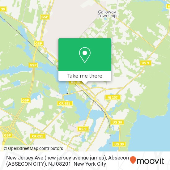 New Jersey Ave (new jersey avenue james), Absecon (ABSECON CITY), NJ 08201 map