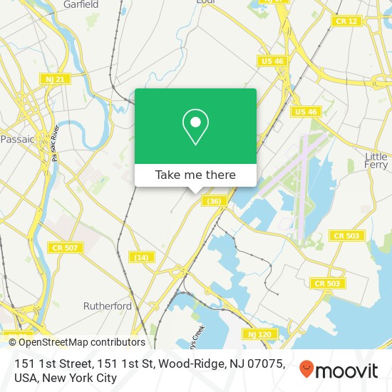 151 1st Street, 151 1st St, Wood-Ridge, NJ 07075, USA map