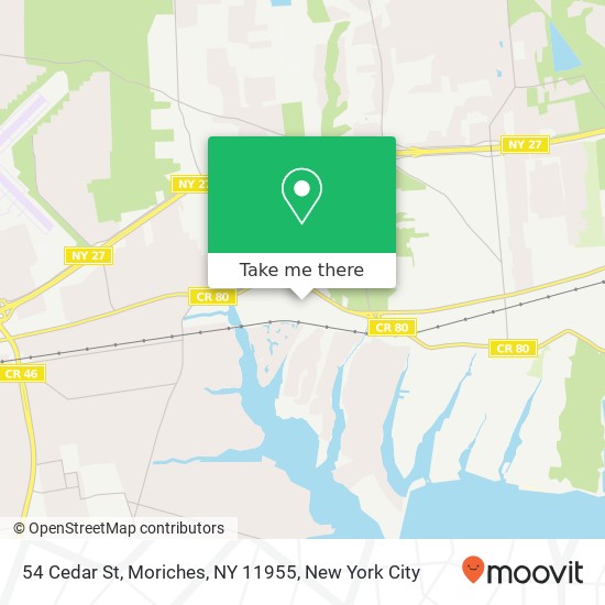 54 Cedar St, Moriches, NY 11955 map