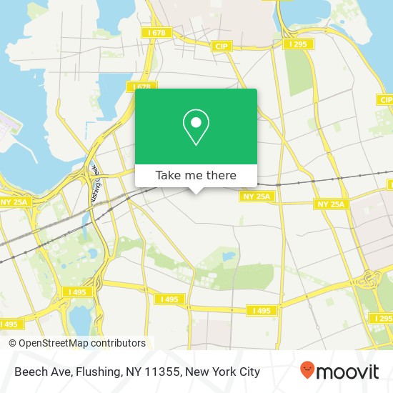 Mapa de Beech Ave, Flushing, NY 11355
