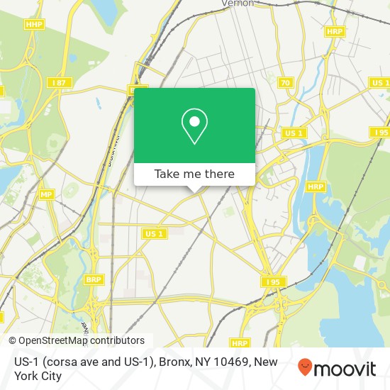 Mapa de US-1 (corsa ave and US-1), Bronx, NY 10469