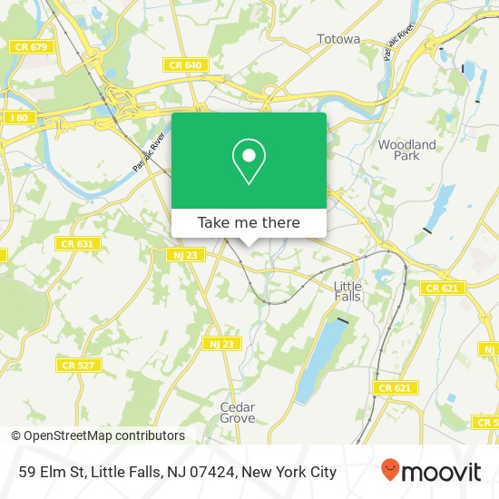 Mapa de 59 Elm St, Little Falls, NJ 07424