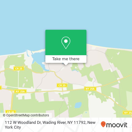 112 W Woodland Dr, Wading River, NY 11792 map