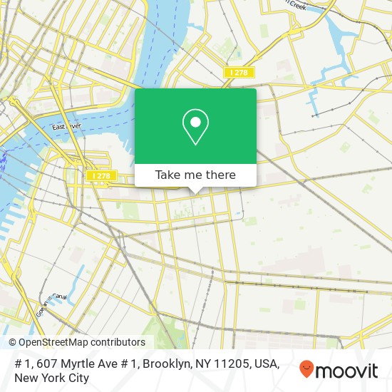 # 1, 607 Myrtle Ave # 1, Brooklyn, NY 11205, USA map